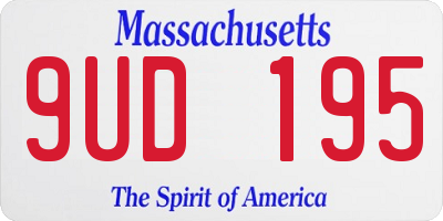 MA license plate 9UD195