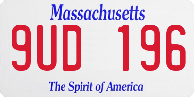 MA license plate 9UD196
