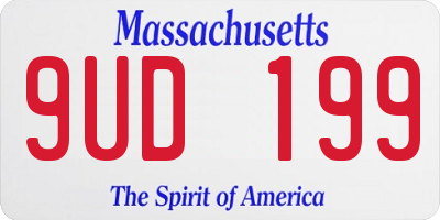 MA license plate 9UD199