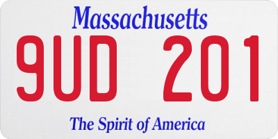 MA license plate 9UD201