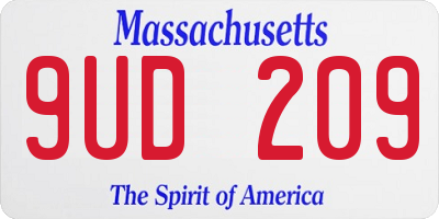 MA license plate 9UD209