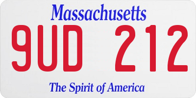MA license plate 9UD212