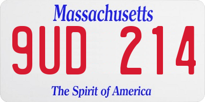 MA license plate 9UD214