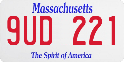 MA license plate 9UD221