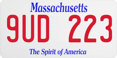 MA license plate 9UD223