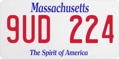 MA license plate 9UD224
