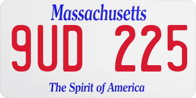 MA license plate 9UD225