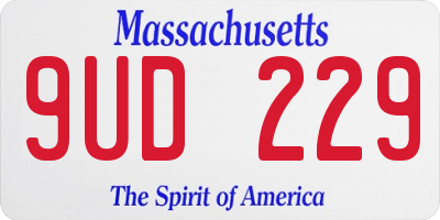 MA license plate 9UD229