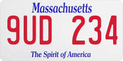 MA license plate 9UD234