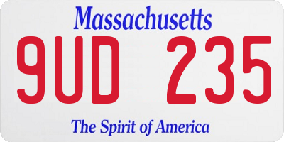MA license plate 9UD235