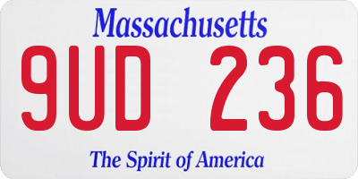 MA license plate 9UD236