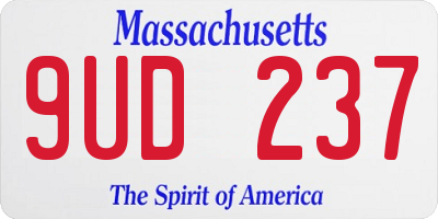 MA license plate 9UD237
