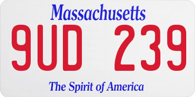 MA license plate 9UD239