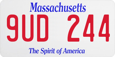 MA license plate 9UD244