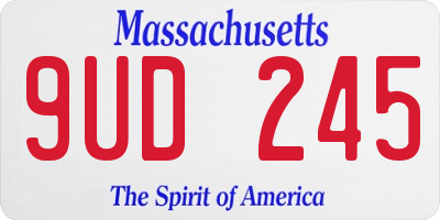 MA license plate 9UD245