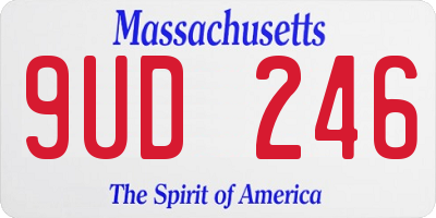 MA license plate 9UD246