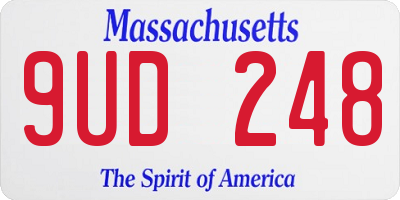 MA license plate 9UD248
