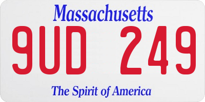 MA license plate 9UD249