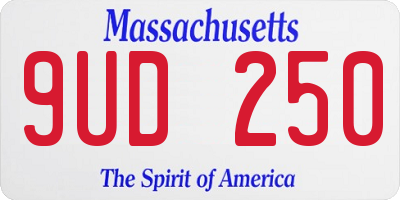 MA license plate 9UD250