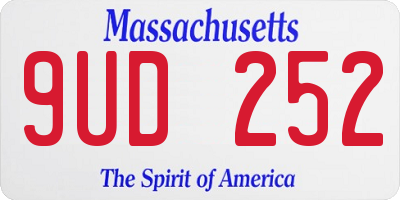 MA license plate 9UD252