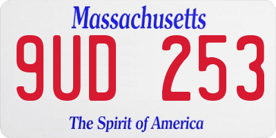 MA license plate 9UD253