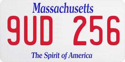 MA license plate 9UD256