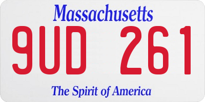 MA license plate 9UD261