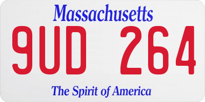 MA license plate 9UD264