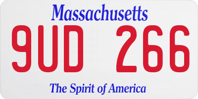 MA license plate 9UD266