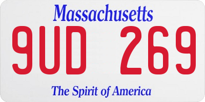 MA license plate 9UD269