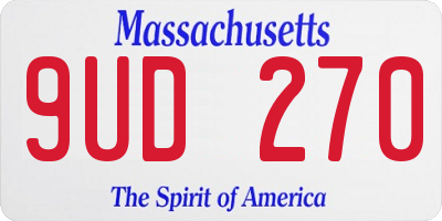 MA license plate 9UD270