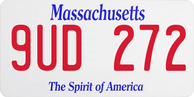 MA license plate 9UD272