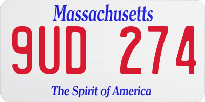 MA license plate 9UD274
