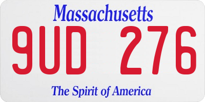 MA license plate 9UD276