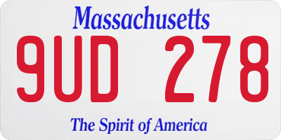 MA license plate 9UD278