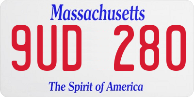 MA license plate 9UD280
