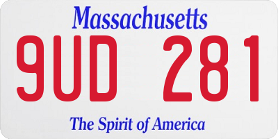 MA license plate 9UD281