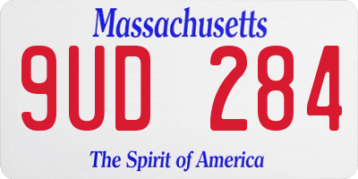 MA license plate 9UD284
