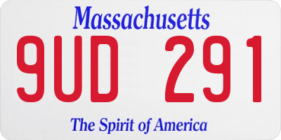 MA license plate 9UD291
