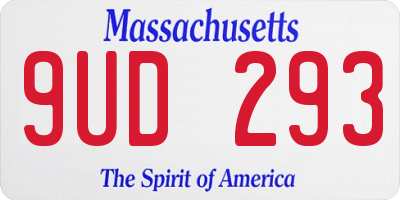 MA license plate 9UD293