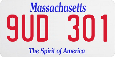 MA license plate 9UD301