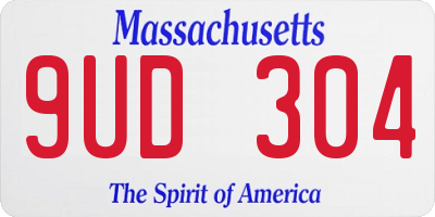 MA license plate 9UD304