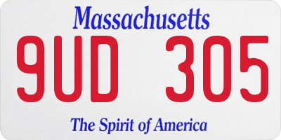 MA license plate 9UD305