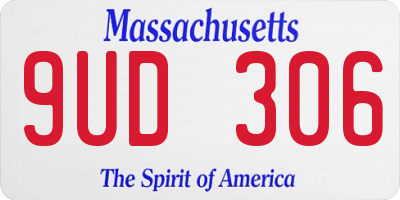 MA license plate 9UD306