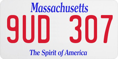 MA license plate 9UD307