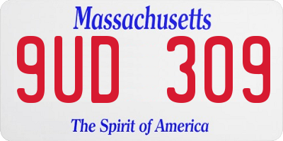 MA license plate 9UD309