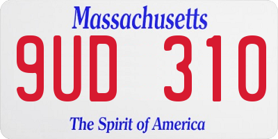 MA license plate 9UD310
