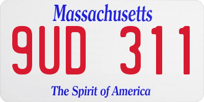 MA license plate 9UD311