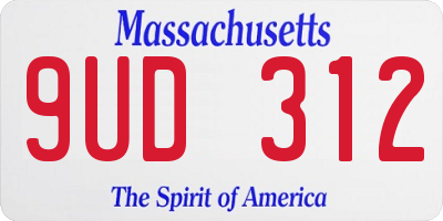 MA license plate 9UD312