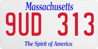 MA license plate 9UD313